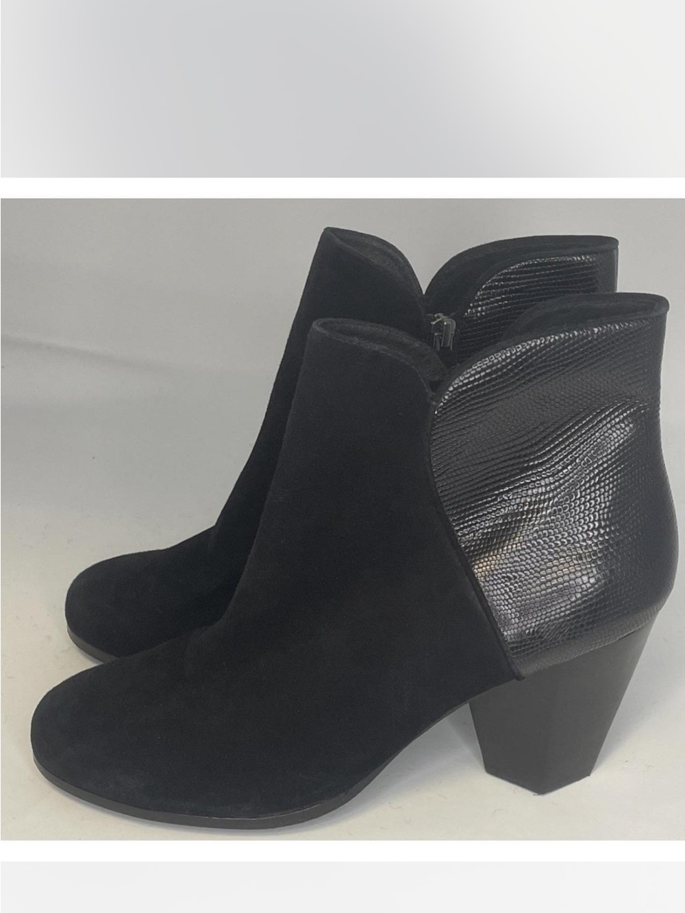 Eileen Fisher Women's Black Ankle Booties with Textured Heel